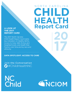 2017 child health report card nc child the voice for north report card cover